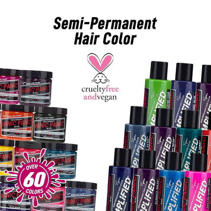 MANIC PANIC Classic Ultra Violet Semi Permanent Hair Color - Blue-Toned Purple Hair Dye for Women & Men That Lasts 4-6 Weeks - Vegan, Ammonia & Cruelty-Free - Create & Mix Custom Shades (4oz / 3pk)