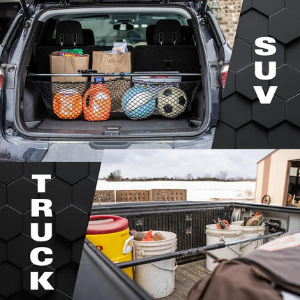 Keeper - Ratcheting Cargo Bar - Black/Silver, Adjustable from 40"-70"