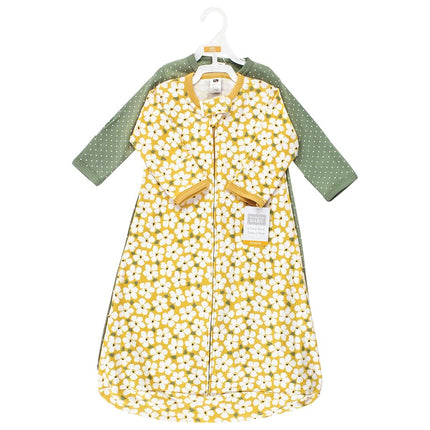 Gigoteuse à manches longues en coton Hudson Baby, motif floral sauge, 12-18 mois