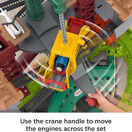 Thomas & Friends Multi-Level Track Set Trains & Cranes Super Tower with Thomas & Percy Engines plus Harold for Preschool Kids Ages 3+ Years, GXH09