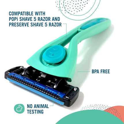 Preserve Five Blade Replacement Cartridges for Shave 5 Recycled Razor, 4 Count