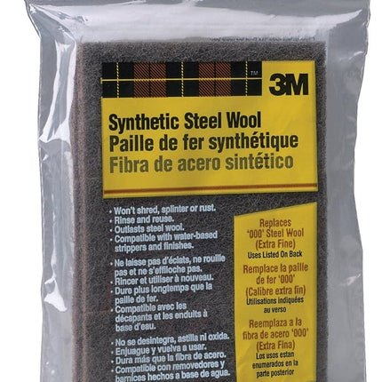 3M Synthetic Steel Wool Pads, 000 Extra Fine, 6-Pa
