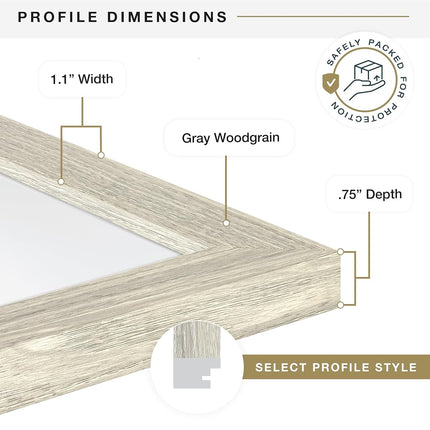 MCS Industries 63810 20x28 Inch 2-Pack, Gray Woodgrain Studio Gallery Frame, 20x28, 2 Count