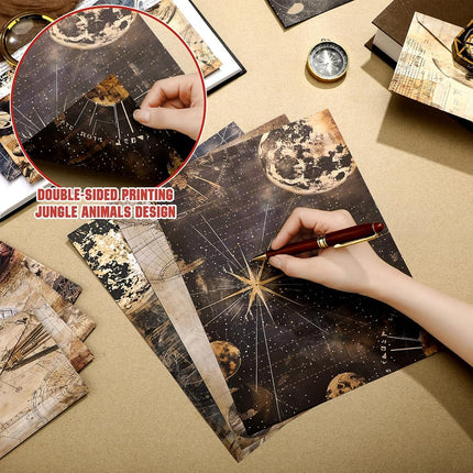 TaoBary 160 Pcs Space Moon Celestial Stationery Paper and Envelopes Set