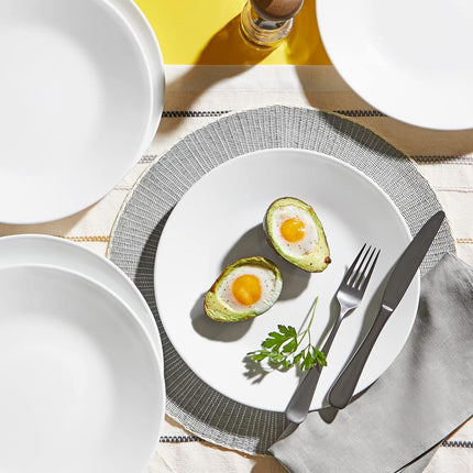 Corelle Dinnerware Set (4pc Set, Winter Frost White)-Set for 4 | Includes 4 x Cereal/Soup Bowls | 80% Recycled Glass | 3 X More Durable, Half the Space & Weight of Traditional Ceramic