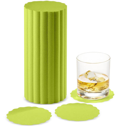 Disposable Kiwi Paper Coasters for Drinks, 3.5 Inch Round Coasters for Bar, Cocktail, Beverage, Wine Or Event, 500 Pack Bulk