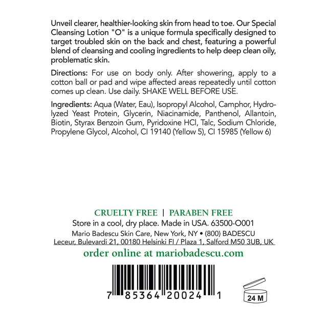 Special Cleansing Lotion O (For Chest And Back Only) - For All Skin Types