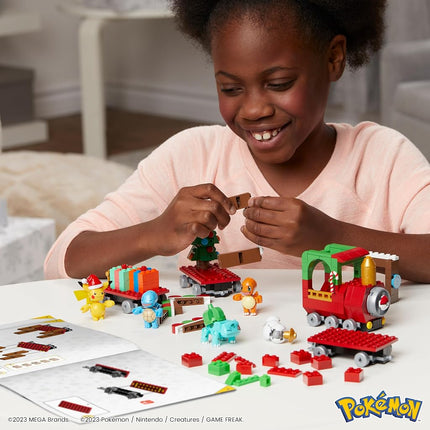MEGA Pokémon Action Figure Building Toys, Holiday Train with 373 Pieces, 4 Poseable Characters, Gift Idea for Kids, HHP69,Multi-coloured,Medium