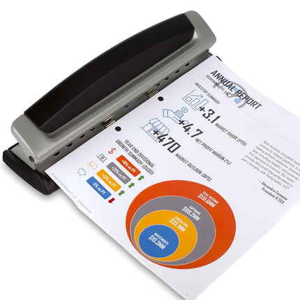 Swingline Desktop Hole Punch, 2-3 Hole Puncher, Precision Pro, Adjustable, 10 Sheet Punch Capacity, Black/Silver (74037)