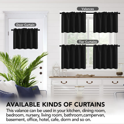 Deconovo Black Rod Pocket Curtains, Blackout Drapes 63 Inch Length, Thermal Insulated Curtain Panels for Bedroom, 42W x 63L Inch, Black, 2 Panels