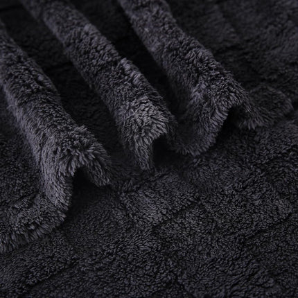 Linecooo Black Fleece Throw Blanket 50”×70”Checkered Design for Couch Sofa