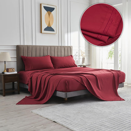 WODFAMY Microfiber Easy Fit Queen Size Bed Sheet S