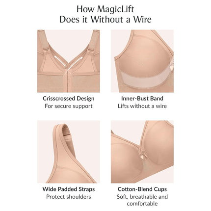 Glamorise MagicLift Active Support Wirefree Bra 1005 (Women's & Women's Plus) Black