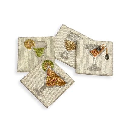Folkulture Posavasos de Cuentas (Juego de 4, Cóctel)