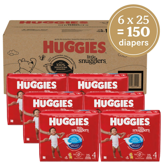 Huggies Little Snugglers Nappies Size 4 Size 4 150 Pack May Vary