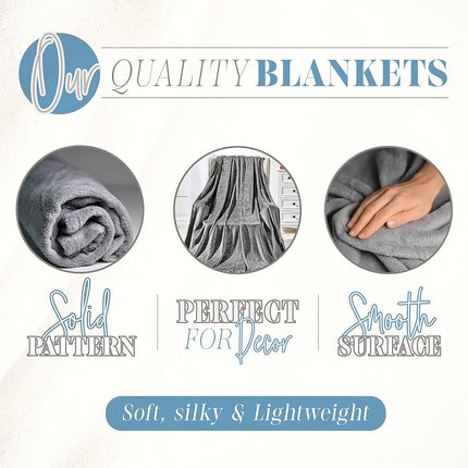 Elegant Comfort Luxury Velvety Feel Blanket, All-Season Lightweight Blanket, Ultra Plush, Soft, Cozy-Fuzzy Flannel Fleece for Couch, Sofa, Bed, Travel, Solid Design, King/California King, Black