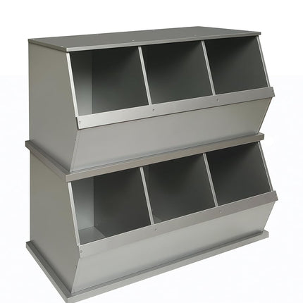 Badger Basket Three Bin Storage Cubby, Silver