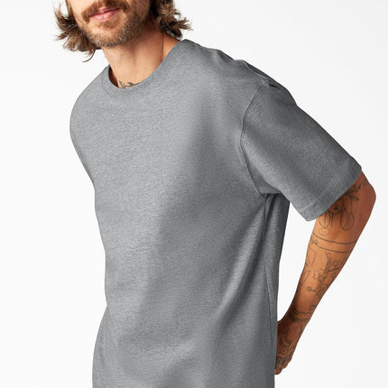 Dickies Men's Short Sleeve Heavyweight Crew Neck, Heather Gray, X-Large