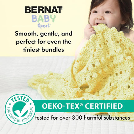Bernat Baby Sport BB Baby White Yarn - 1 Pack of 12.3oz/350g - Acrylic - #3 Light - 1256 Yards - Knitting/Crochet