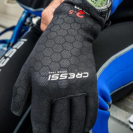 Cressi High Stretch Neoprene Diving Gloves - Black, X-Large/2.5mm