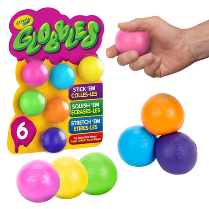 CRAYOLA GLOBBLES 6/PAQ COLORES SURT, Multicolor, Talla única