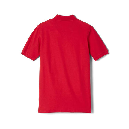 French Toast Boys' Short Sleeve Pique Polo Uniform Shirt, Red, 10-12