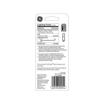 Foco tubular T10 transparente de 25 W, 1CD, GE Lighting 45144