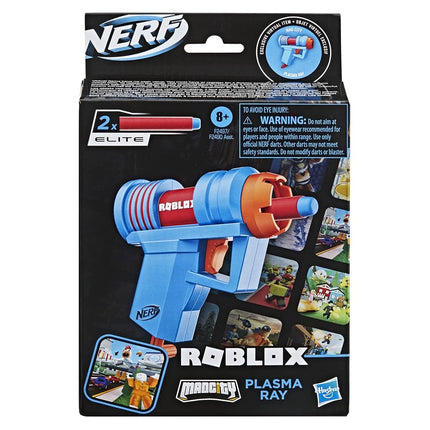Nerf Roblox Mad City: Plasma Ray Dart Blaster, Pull-Down Priming Handle, 2 Elite Darts, Code to Unlock in-Game Virtual Item Multicolor F2497