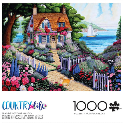 Buffalo Games - Country Life - Joseph Holodook - Seaside Cottage Garden - 1000 Piece Jigsaw Puzzle for Adults Challenging Puzzle Perfect for Game Nights