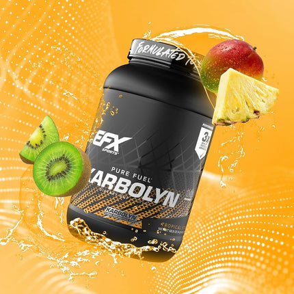 EFX Sports Karbolyn Fuel Complex Carbohydrate Post Workout & Pre Workout Powder Clinically Tested Intense Energy Supplement Shake, Tropical Storm (4 LB 4.8 OZ)