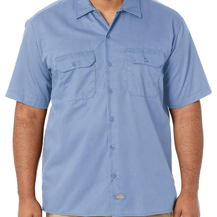 Dickies Men's Short Sleeve Work Shirt, Gulf Blue, Small