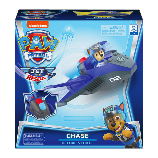 Paw Patrol, Jet to The Rescue Chase�s Deluxe Transforming Vehicle Toy with Lights and Sounds