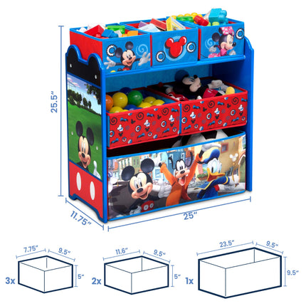 Organizador de Juguetes Delta Children Disney Mickey Mouse con 6 Cestas