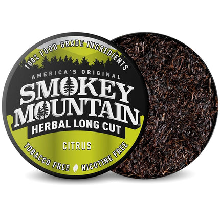 Smokey Mountain Herbal Snuff - Citrus - 5 Cans - Nicotine-Free And Tobacco-Free - Herbal Snuff - Great Tasting & Refreshing Chewing Tobacco Alternative