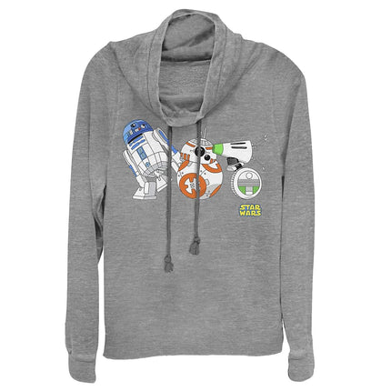 Star Wars Junior's Women's Long Sleeve Cowl Neck Pullover, Gray Heather, XXX-Large
