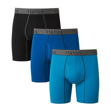Hanes Men's Comfort Flex Fit Ultra Soft Stretch 3-pack Boxer Briefs, Regular Leg Assorted, L UK