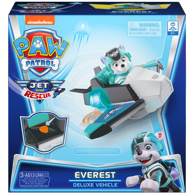 La Patrulla Canina, Jet al Rescate, Juguete Vehículo Transformable de Lujo Everest con Luces y Sonidos, Exclusivo de Amazon