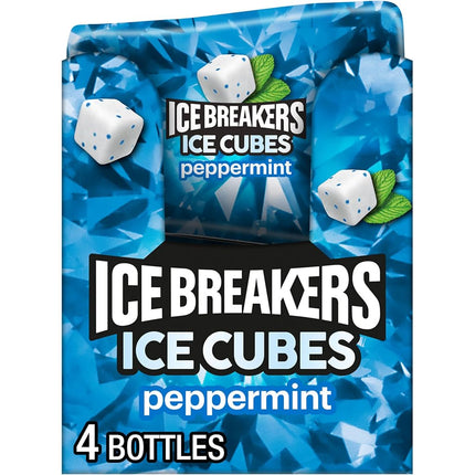 Goma de Mascar ICE BREAKERS ICE CUBES, Menta sin Azúcar, 40 unidades (Paquete de 4)