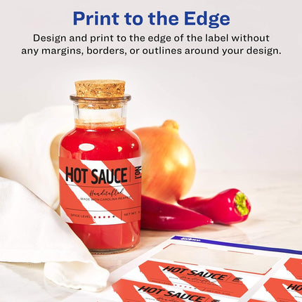 Avery Matte White Rectangle Labels with Sure Feed, 2" x 3", 800 Matte White Printable Labels
