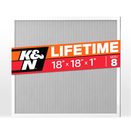 K&N 18X18X1 HVAC Furnace Air Filter, Lasts a Lifet
