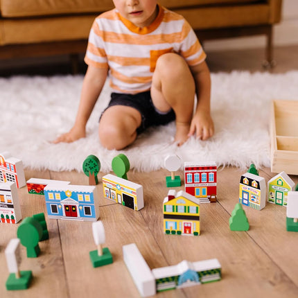 Melissa & Doug Wooden Town Play Set (Frustration-Free Packaging)