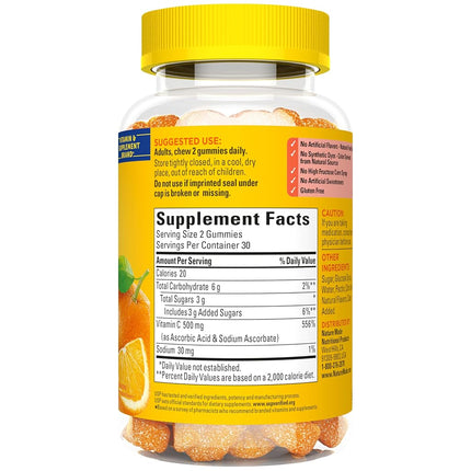 Nature Made Extra Strength Vitamin C Gummies 500mg, for Immune Support, Antioxidant Support, Tangerine, 60 Count