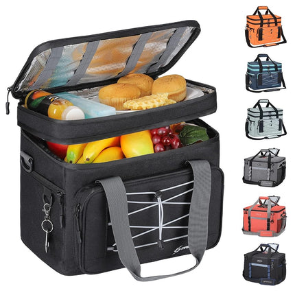 Maelstrom Nevera Plegable de Lona - 60 latas, Bolsa Nevera Grande Aislada a Prueba de Fugas para Almuerzo, Portátil para Compras, Camping, Fiestas en el Portón Trasero y Viajes por Carretera, ¿Negra?