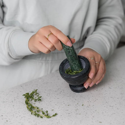Fox Run Marble Mortar and Pestle, Green, 3"