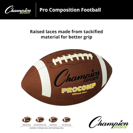 Champion Sports Official Size Composite Football, Brown