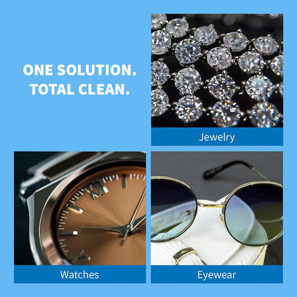 iSonic Ultrasonic Jewelry & Eyeglass Cleaner Solution Concentrate - Professional Cleaning Liquid for Ultrasonic Machine - Clean Gold, Silver, Diamond, Watch, Glasses, Eye Wear, 8-oz
