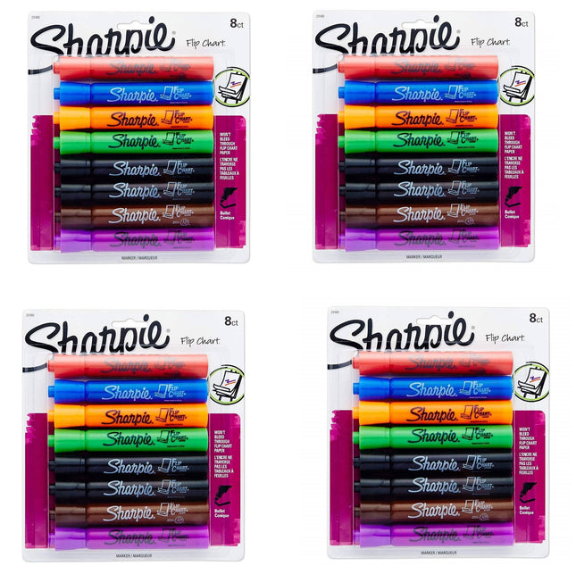 Sharpie 22480PP Flip Chart Markers, Bullet Tip, As