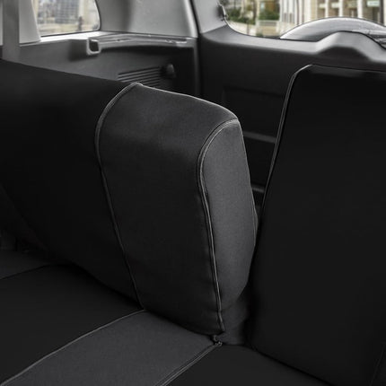 FH GROUP Back Seat Cloth Car Seat Cover - Universal Fit Rear Seat Covers for Cars with Rear Split Bench, Car Interior Accessories for SUV, Sedan, Van, Black