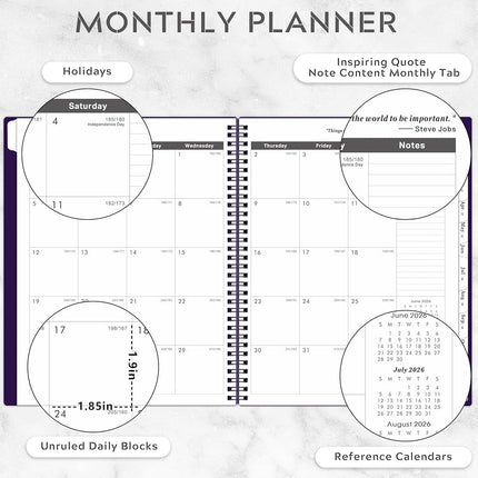 2026-2031 Monthly Planner/Monthly Calendar - 5 Year Planner from Jul. 2026 - Jun. 2031, 60 Month Planners, 9" x 11", Monthlys Calendar 2026-2031 with Tabs + Double-Side Pocket + Durable Polypropylene