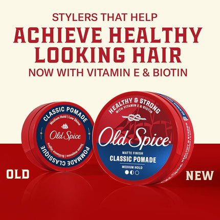 Old Spice Hair Styling Pomade for Men, Medium Hold No Shine 2.22 Fl Oz Each, Twin Pack